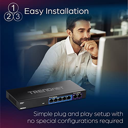 Switch Multi-gig De 7 Puertos De Trendnet, 5 X Puertos 1g