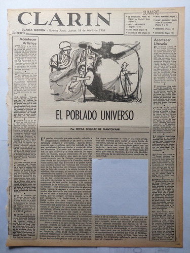 Clarin 1968 El Poblado Universo Frida Schultz De Mantovani