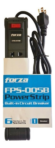 Regleta Forza Fps-005b Power Strip 6 Tomas 110-240vac 2400w