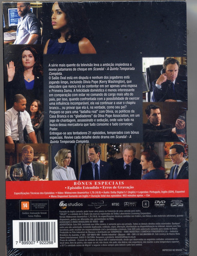 Box Scandal - 5ª Temporada Completa - 5 Discos Novo Lacrado