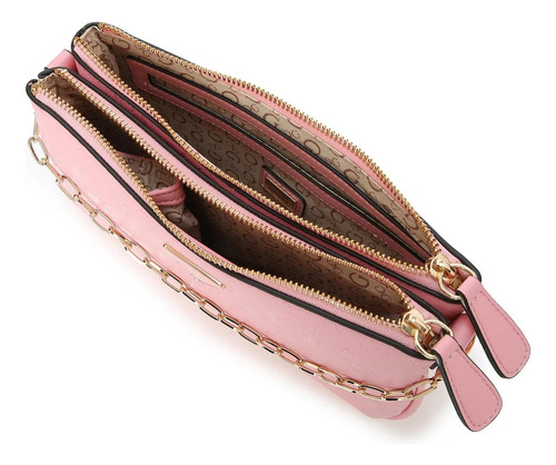 Bolsa Guess Factory Ag971770-poe Acabado De Los Herrajes Níquel Color Rosa Correa De Hombro Rosa Diseño De La Tela Lisa