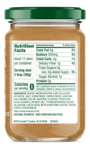Walden Farm Crema De Maní Batida Zero Fat Free