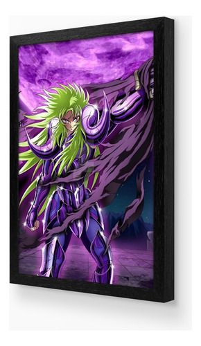 Cuadro Caballeros Del Zodiaco 51x36 Madera Vidrio Poster