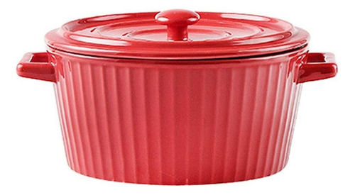 Whjy  Cazuela De Ceramica Colorida Roja Con Tapa, Cacerola