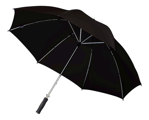Paraguas Gigante Negro Reforzado Con Sistema Wind Proof