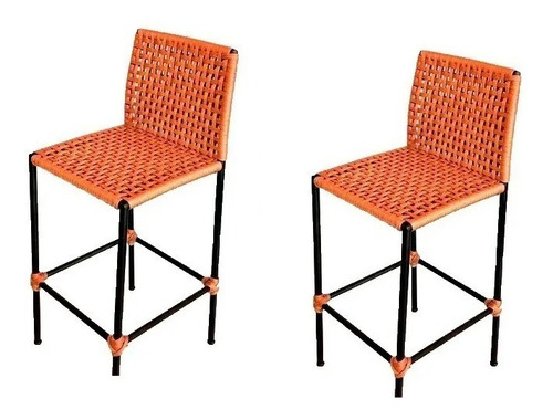 Imagem 2 de 8 de Kit 2 Banquetas Alumínio Corda Náutica