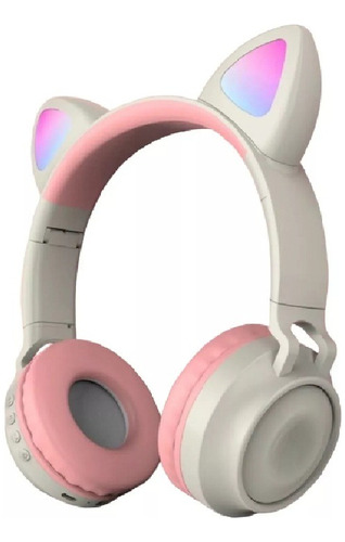 Audifonos Diadema Gato Bluetooth Cambio De Luces Led 3.5mm