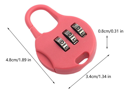 2 Candado Seguro Para Bolsa De Viaje Con Rosa Profundo