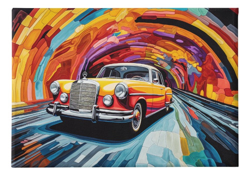 Cuadro Mural Viaje Retro: Carretera De Colores 50 X 80