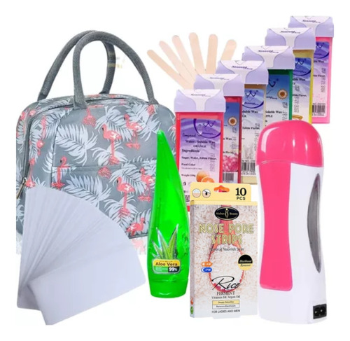 Kit Depilación + 6 Ceras + 300 Bandas Crema Gel Bolso