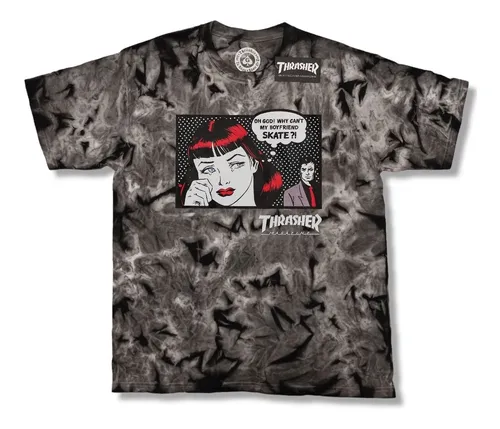 Grey tie dye thrasher shirt hotsell
