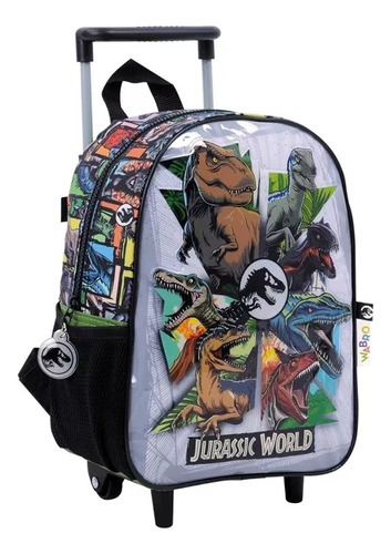 Mochila Jurassic World Carro Jardin 12 PuLG Dino Escolar