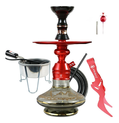 Narguile Triton Zip Completo Abafador Vaso Shisha Dourado