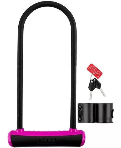 Cadeado Trava U-lock Onguard 8152 Chave Bike Moto Cores Neon Cor Rosa Pink