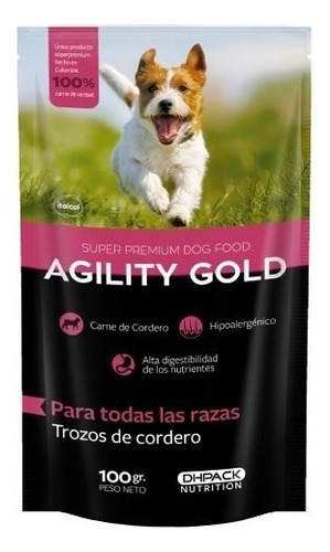 Agility Gold Humedo Trozos De Carne De Cordero Pouche X 100g