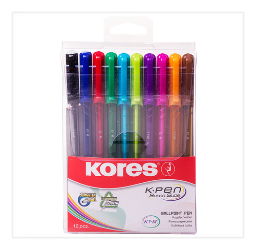 Estuche De Bolígrafos Kores K1 10 Colores Surtidos