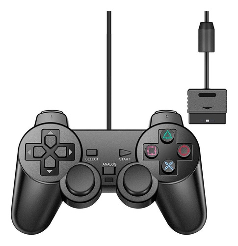 Controle Joystick Controle Para Playstation Kapbom Controle Para Playstation 2 Ps2 Preto