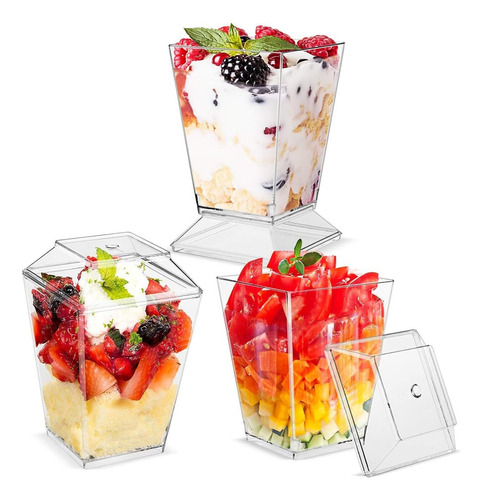 20 Vasos Para Postres Set De Vasos Shot Postres Con Tapa Vasos Para Postres Con Tapa Vasos Plasticos Reutilizables Vasos Shot Acrilico Postres Vasos De Postres Pocillos De Postre 110ml Pasteleriacl 