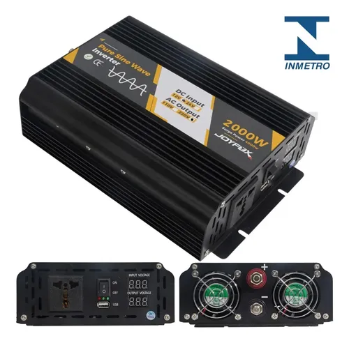 Joyfox Inversor Energia Onda Senoidal Pura 2000w Pico 4000w 12v Para 220v 60hz Usb Conversor Transformador Tensão