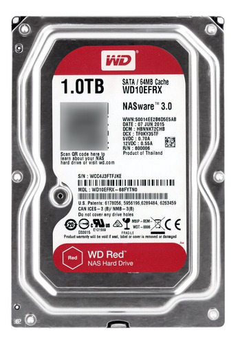 Disco Rigido Pc Western Digital Red Nas Wd10efrx 1tb 64m (Reacondicionado)