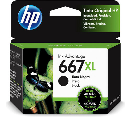 Cartucho De Tinta Hp 667xl Negro Original (3ym81al)