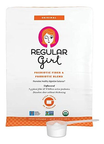 Regular Girl - Polvo orgánico, fibra guar prebiótica con Bai