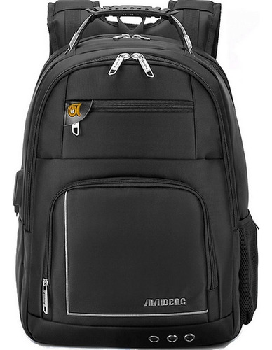 Mochila para portátil Maideng B-1706, color: gris, diseño liso, 23 l