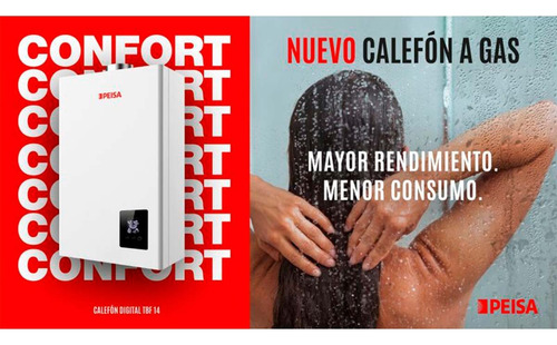 Calefon A Gas 14l Tbf Peisa Y Kit De Instalacion Fv Alarsa