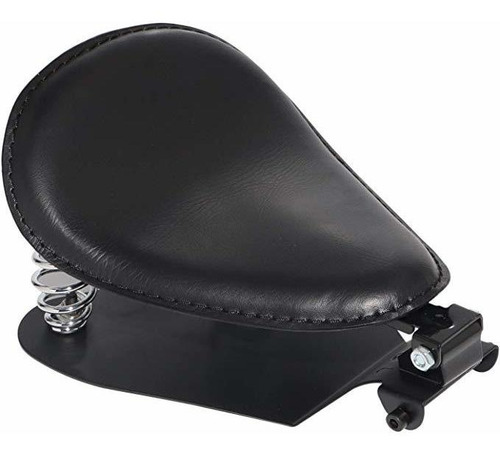 Cuero Negro Retro Solo Asiento Placa Base 3  Pan Spring Moun