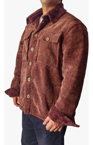 Campera Corderoy Corderito Interior Hombre Camisaco Oversize