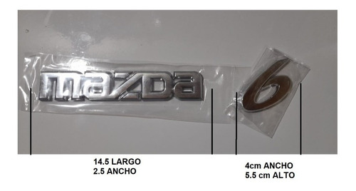 1 Letras Emblema Mazda 6  + Adhesivo