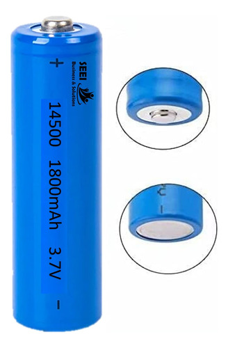 Batería Tr-14500 3.7v 1800mah Tam-aa (diam:1.4cm*largo:5cm)