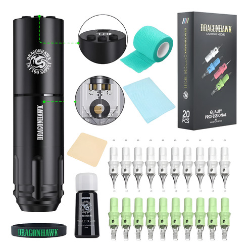 Kit Tatuar Inalámbrico Mast/dragonhawk Pen Dragonhawk