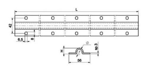 2 Guia Riel Inferior Tipo U 3m Inox P/rueda Comunello Merik