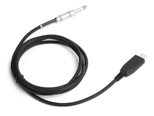 Cable USB para guitarra. Cable con interface USB macho a 1/4 pulgada mono  macho, para guitarra eléctrica. Cable conector de audio para estudio, de 10