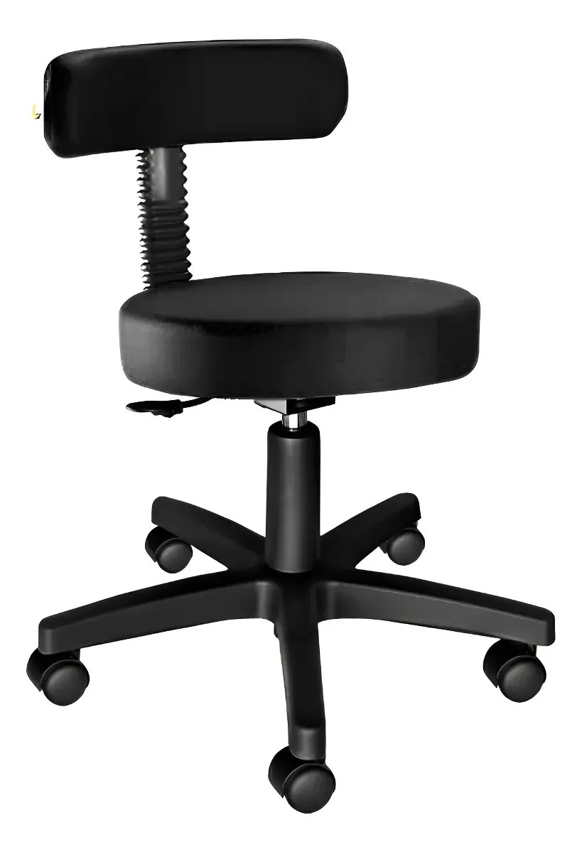 Cadeira De Escritorio Giratoria Mocho Dentista Tatuador Preto