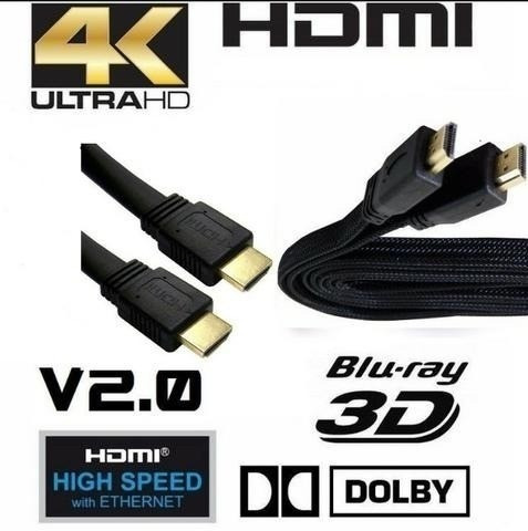 Imagem 4 de 10 de Cabo Hdmi 3m 2.0 19 Pinos Ethernet 3 Metros 4k Ultra Hd 3d