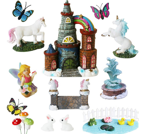 Bangbangda Figuras De Unicornio, Accesorios De Jardn De Hada