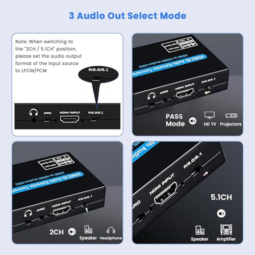 Hdmi Audio Extractor 2 En 1 - Ideal Para Arc Y Rca