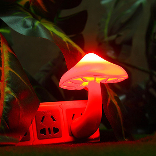 Lámpara De Pared Con Enchufe De Luz Nocturna De Setas,