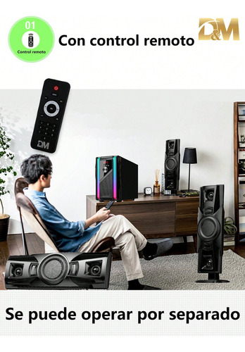 Dm-3203 Bocina Estéreo Con Bluetooth, Frontal Extra Bajos