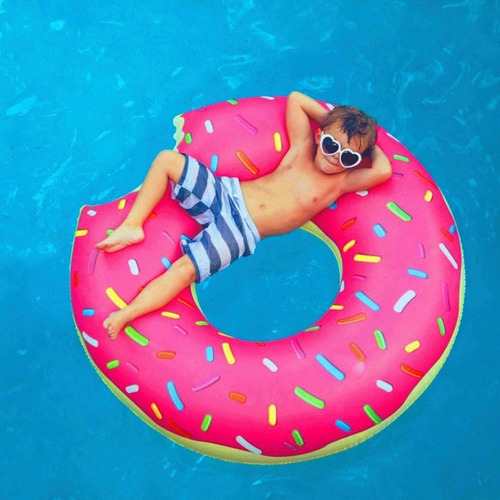 Flotador Dona Donuts Frutilla 120cm Inflable / Lhua