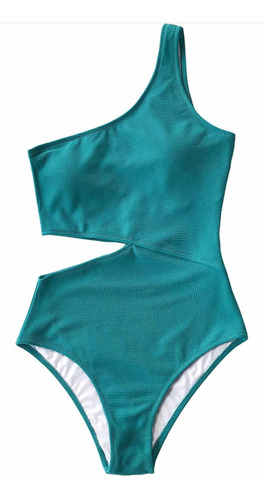 Traje De Baño Para Mujer De Hombro De Una Pieza Liso