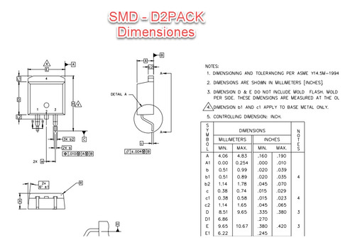 Mosfet Canal P, Irf9540, Smd (dpack), 23 Ampere, 5 Piezas