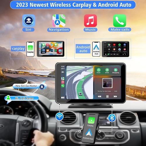 Pantalla Inalámbrica Carplay 7 Pulgadas Táctil Hd Para Auto