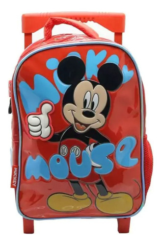 Mochila Escolar Mickey Mouse Amigos Disney Con Carro Jardin Color Multicolor