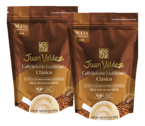 Café Juan Valdez Soluble Liofilizado 2paq X250gr Doypack