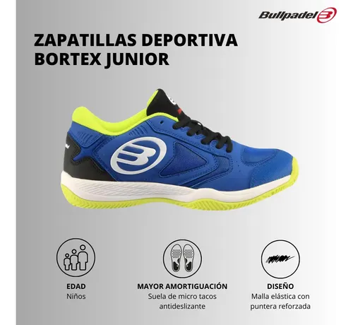 Zapatillas Padel Bortex Junior 22v Azul Real | Bullpadel