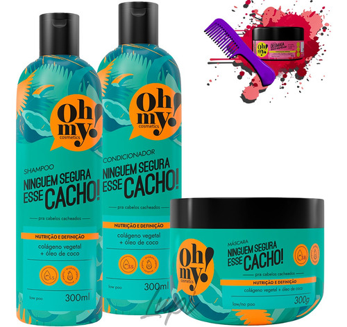 Kit Oh My Ninguém Segura Esse Cacho 300ml 3 Itens Brinde