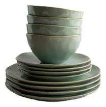 Comprar Juego Vajilla Set X12 Volf Porcelana Bowl Postre Green Stone
